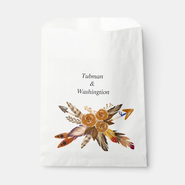 Bohemian Chic Floral Wedding favour bag (Front)