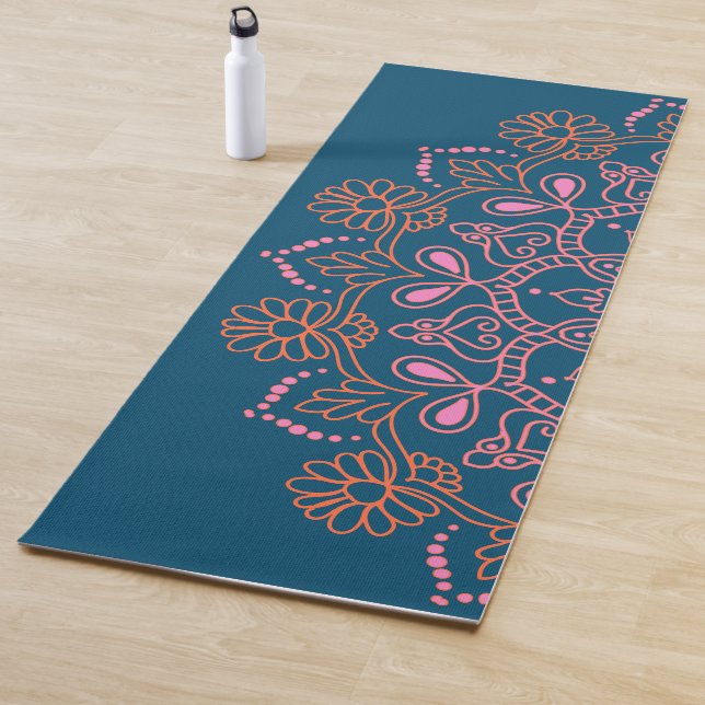 Bohemian Chic Mandala Spiritual Wellness | Blue Yoga Mat (In Situ)