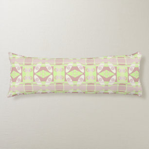 Bohemian Chintz 103 Pastel Lime Green Brown Body Pillow