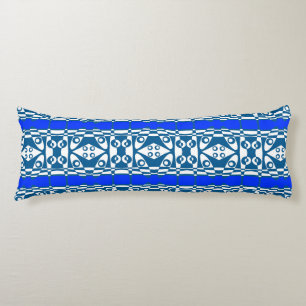 Bohemian Chintz 117 White Blue Body Pillow