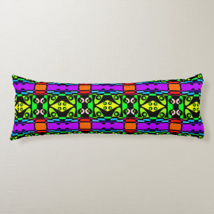 Bohemian Chintz 124 Rainbow Black Body Pillow