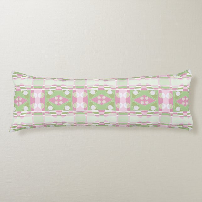 Bohemian Chintz 19 Pastel Green Pink White  Body Pillow (Front)