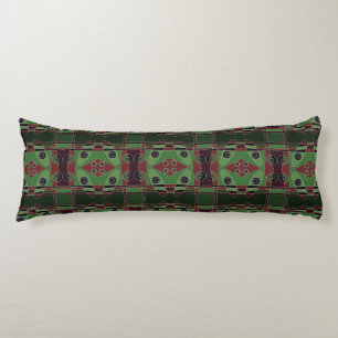 Bohemian Chintz 66 Green Maroon Black White Body Pillow