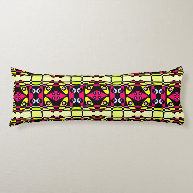 Bohemian Chintz 85 Yellow Crimson Black  Body Pillow (Front)