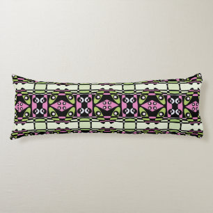 Bohemian Chintz 89 Dusty Pear Pink Black Body Pillow