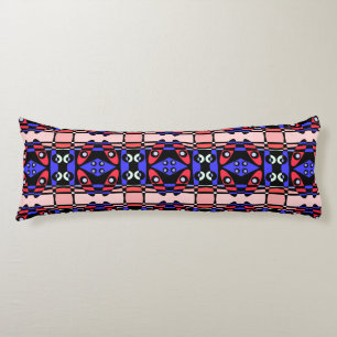 Bohemian Chintz 90 Red Blue Black  Body Pillow