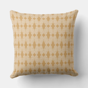 Bohemian Chintz Illustration S Light Brown Throw Pillow