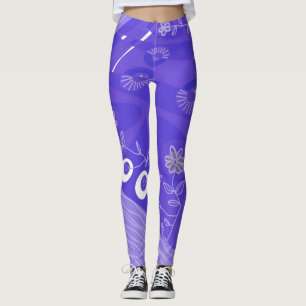 Bohemian Chintz Illustration Violet Leggings