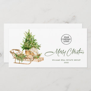 Bohemian Christmas Composition Corporate Greeting Holiday Card