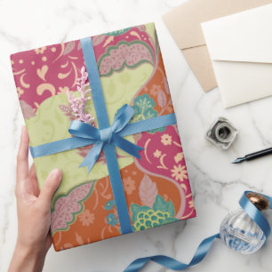 Bohemian Colourful Patchwork Pattern  Wrapping Paper