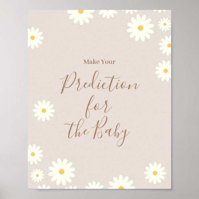 Bohemian Daisy Floral Predictions for baby Poster (Front)
