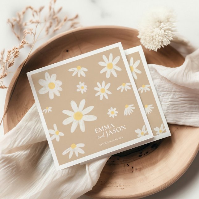Bohemian Daisy Flower Napkins (Creator Uploaded)