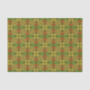 Bohemian Damask in Green Yellow Orange Tissue Paper