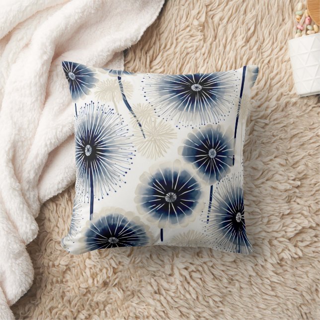 Bohemian Dandelions Throw Pillow (Blanket)