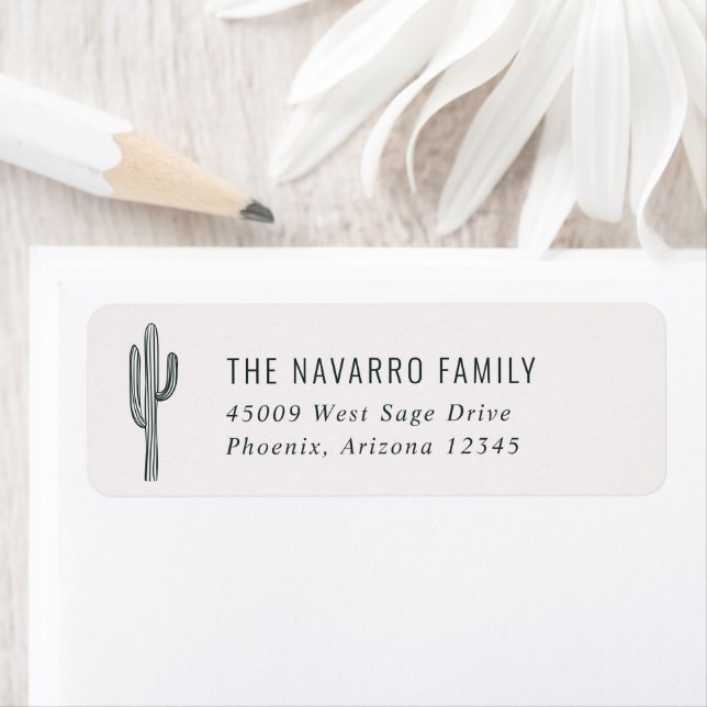 Bohemian Desert Cactus Address Label (Insitu)