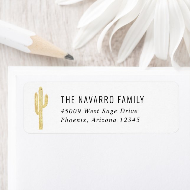 Bohemian Desert Cactus Address Label (Insitu)