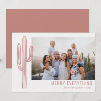 Bohemian Desert Cactus Family Photo Holiday Card