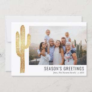 Bohemian Desert Cactus Family Photo Holiday Card
