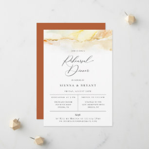 Bohemian Desert Watercolor Rehearsal Dinner Announcement