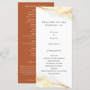 Bohemian Desert Watercolor Wash Wedding Program