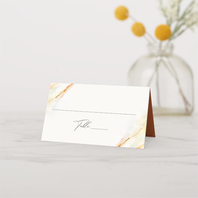 Bohemian Desert Watercolor Wedding Place Card (Front)