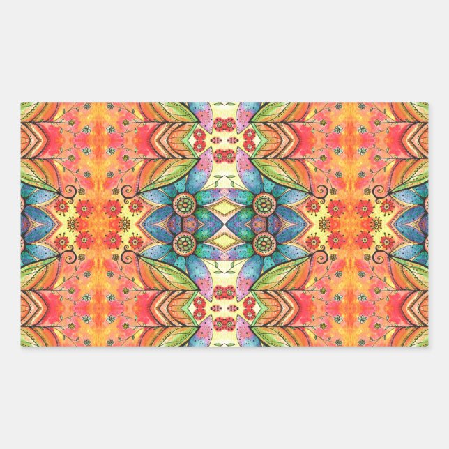 Bohemian Design Colourful Pattern Sticker (Front)