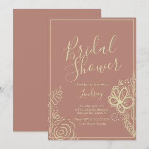 Bohemian Doodles Bridal Shower Earthy Tone Invitation