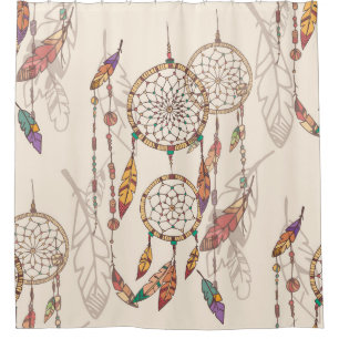 Bohemian Dream Catcher Seamless Hand-Drawn