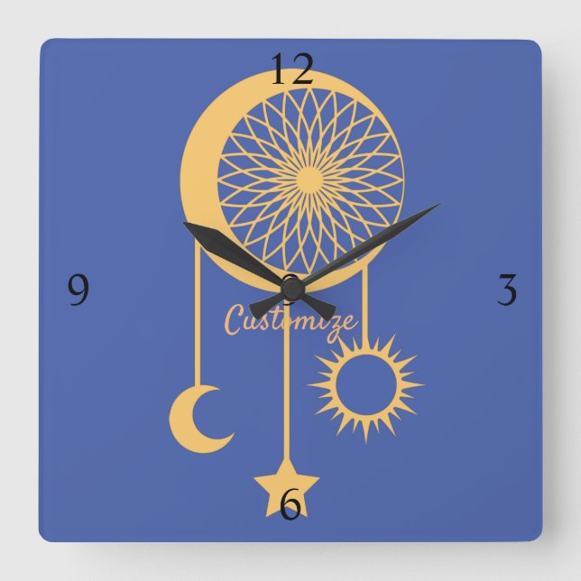 Bohemian Dream Catcher Thunder_Cove     Square Wall Clock (Front)