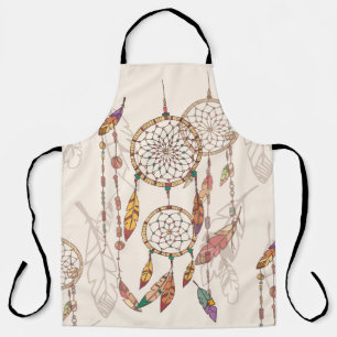 Bohemian dream catcher with beads and feathers, se apron