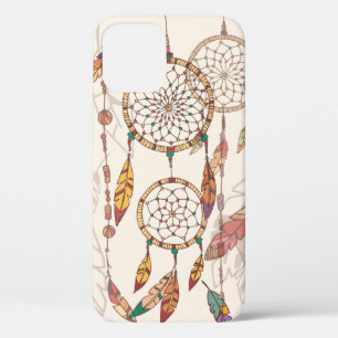 Bohemian dream catcher with beads and feathers, se iPhone 12 case