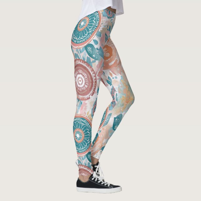 Bohemian Dream Watercolor  Leggings (Right)