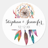Bohemian Dreamcatcher in Vibrant Watercolor Paint