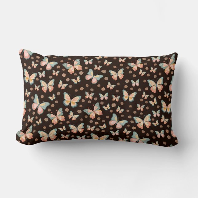 Bohemian dreams of butterflies and flowers on. lumbar pillow (Front)