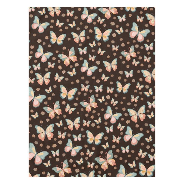 Bohemian dreams of butterflies and flowers on. tablecloth (Front)