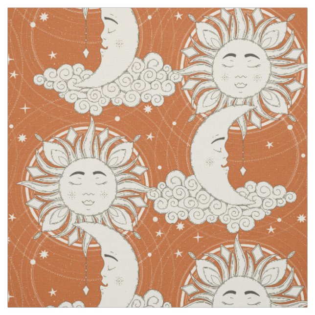 bohemian dreams orange fabric (Swatch)