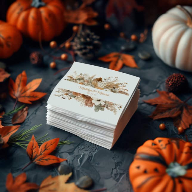 Bohemian Dried Autumn Flowers Wedding | Napkin (Creator Uploaded)