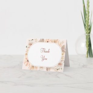 Bohemian Dried Florals Oval Arch Artistic Thank You Card