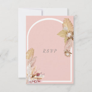  Bohemian Dried Palm & Pompas Grass  RSVP Card