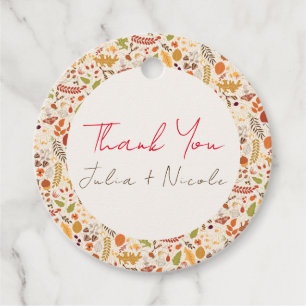 Bohemian Dried Rustic Floral Autumn Falls Favour Tags