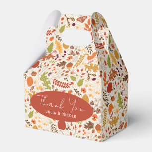 Bohemian Dried Rustic Floral Autumn Falls Wedding Favor Box