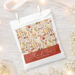 Bohemian Dried Rustic Floral Autumn Falls Wedding Favour Bag