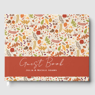 Bohemian Dried Rustic Floral Autumn Falls Wedding Guest Book