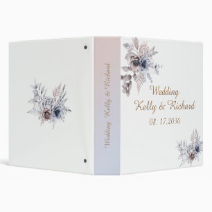 Bohemian dusty blue floral wedding albums binder