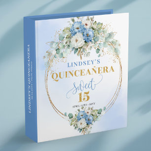 Bohemian Dusty Blue Flowers Memory Album Book Binder