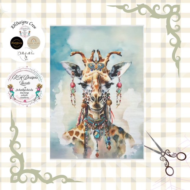 Bohemian eclectic giraffe  tissue paper (Creator Uploaded)
