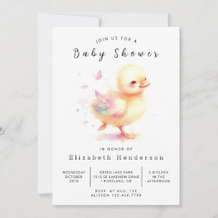 Bohemian Editable Duck Baby Shower Invitation