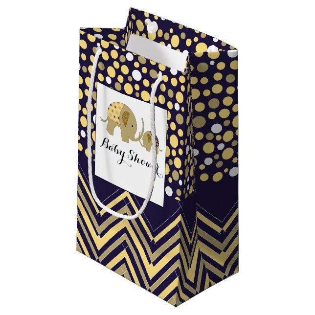 Bohemian Elephant and Chevron Baby Shower Small Gift Bag (Front Angled)