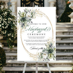 Bohemian Eucalyptus Unplugged Wedding Poster Sign