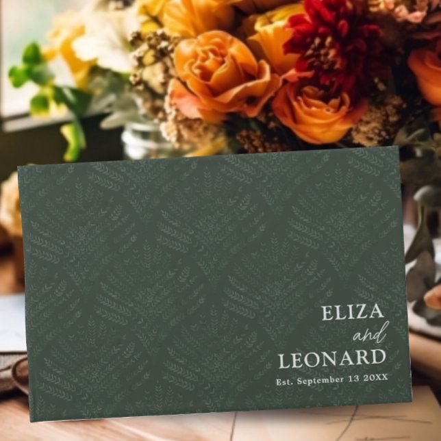 Bohemian Evergreen Fern Modern Minimalist Wedding  Guest Book (Creator Uploaded)
